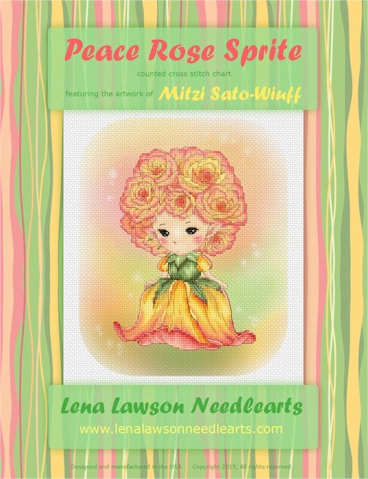 Lena Lawson Peace Rose Sprite cross stitch pattern