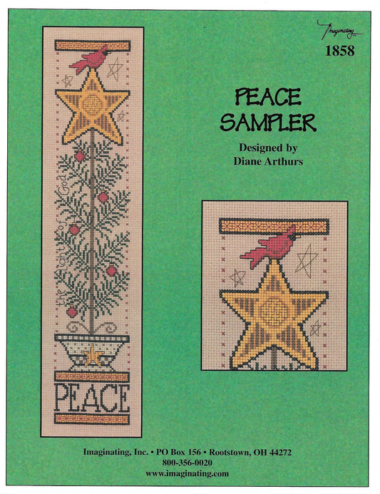 Imaginating Peace Sampler 1858 christmas cross stitch pattern