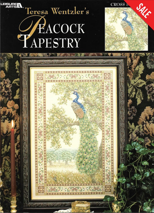 Leaisure Arts Peacock Tapestry Teresa Wentzler 100586 bird cross stitch pattern