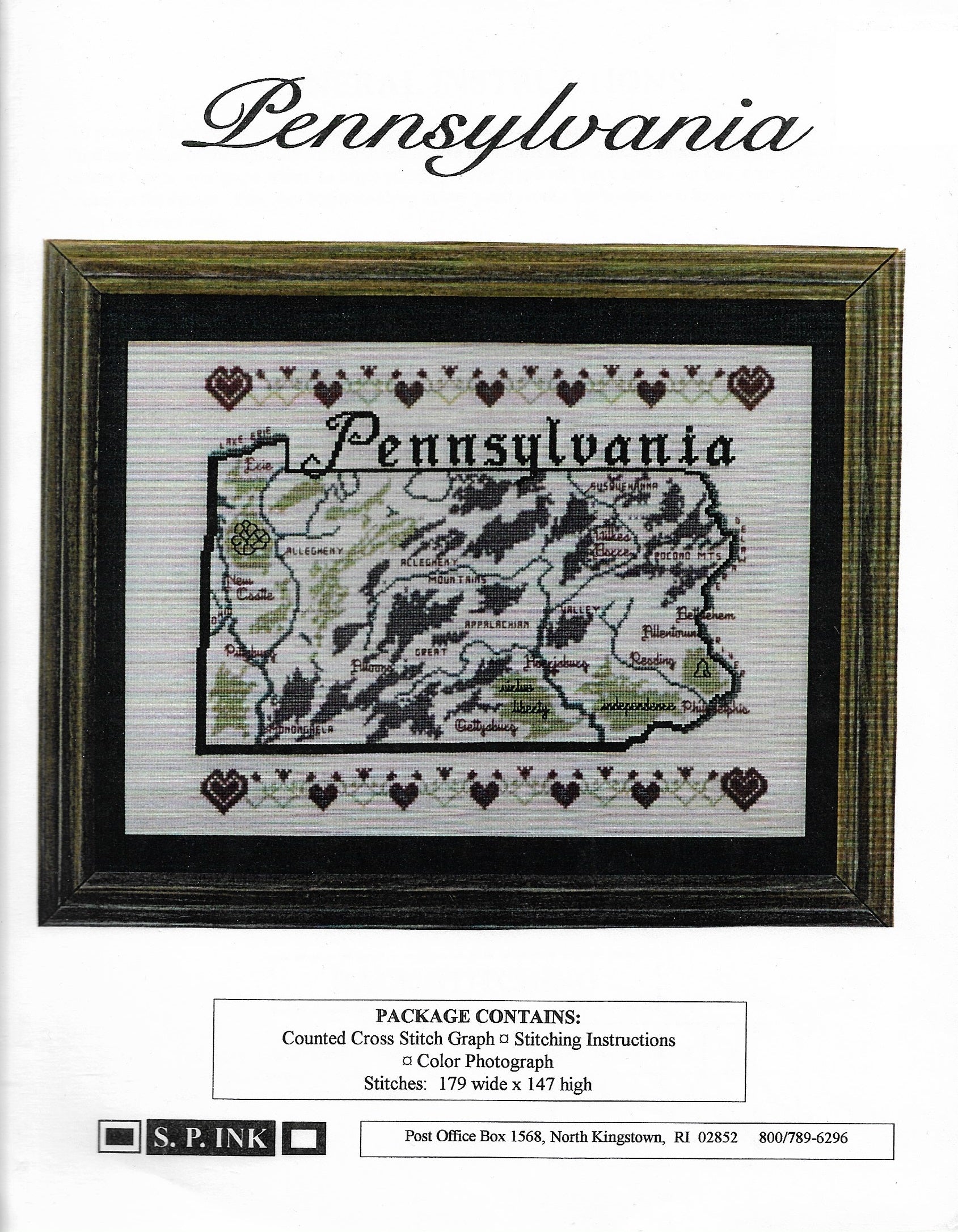 S.P. Ink Pennsylvania cross stitch pattern