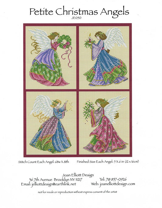 Joan Elliot Petite Christmas Angels JE050 cross stitch pattern