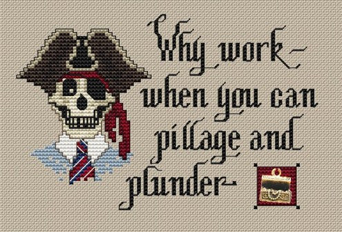 Sue Hillis Pillage and Plunder pirate cross stitch pattern