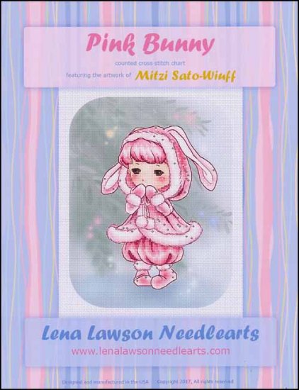 Lina Lawson Pink Bunny cross stitch pattern