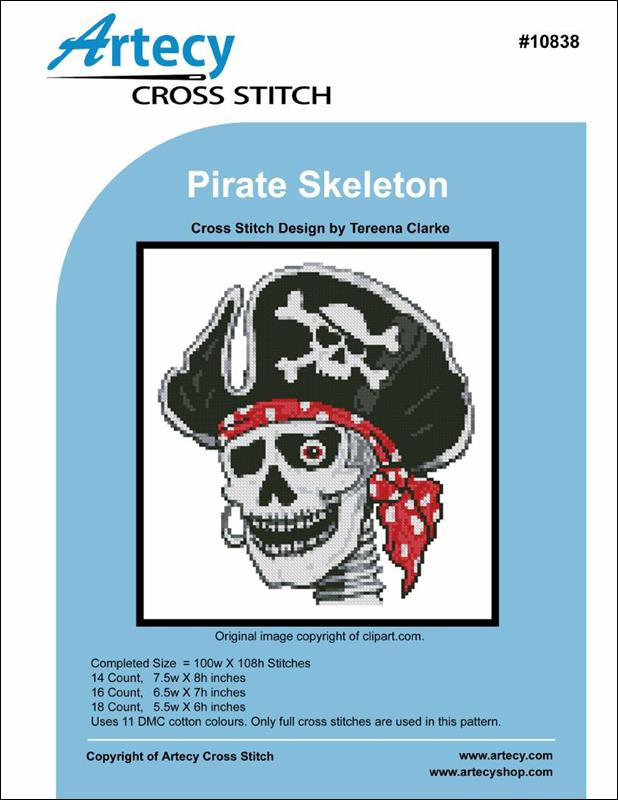 Artecy Pirate Skeleton cross stitch pattern