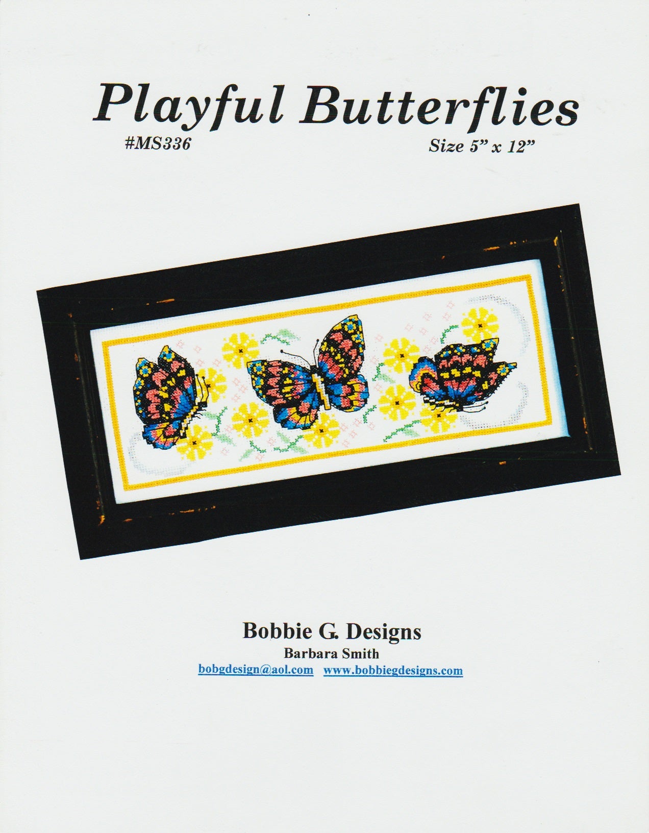 Bobbie G. Playful Butterflies MS336 cross stitch pattern