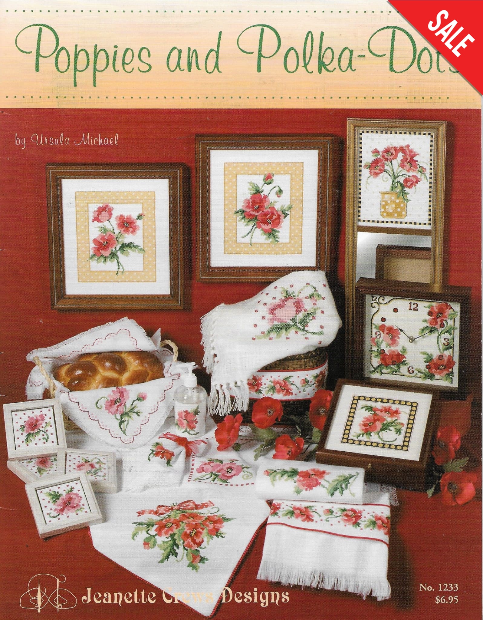 Jeanette Crews Poppies and Polka Dots 1233 cross stitch pattern