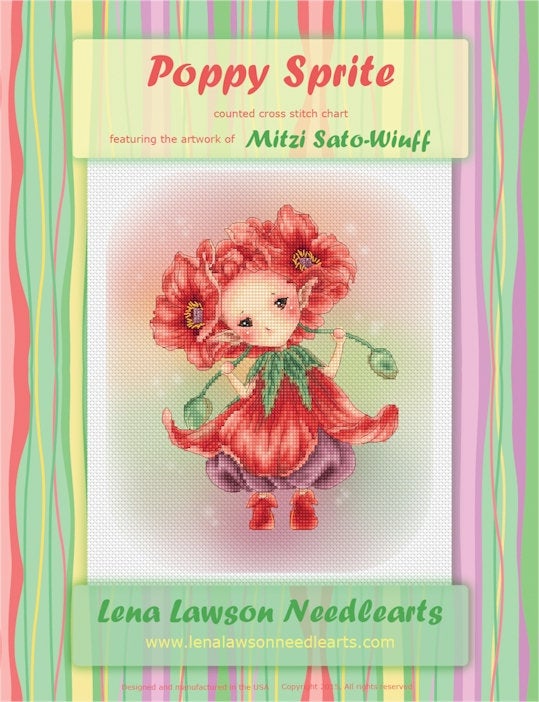 Lena Lawson Poppy Sprite cross stitch pattern