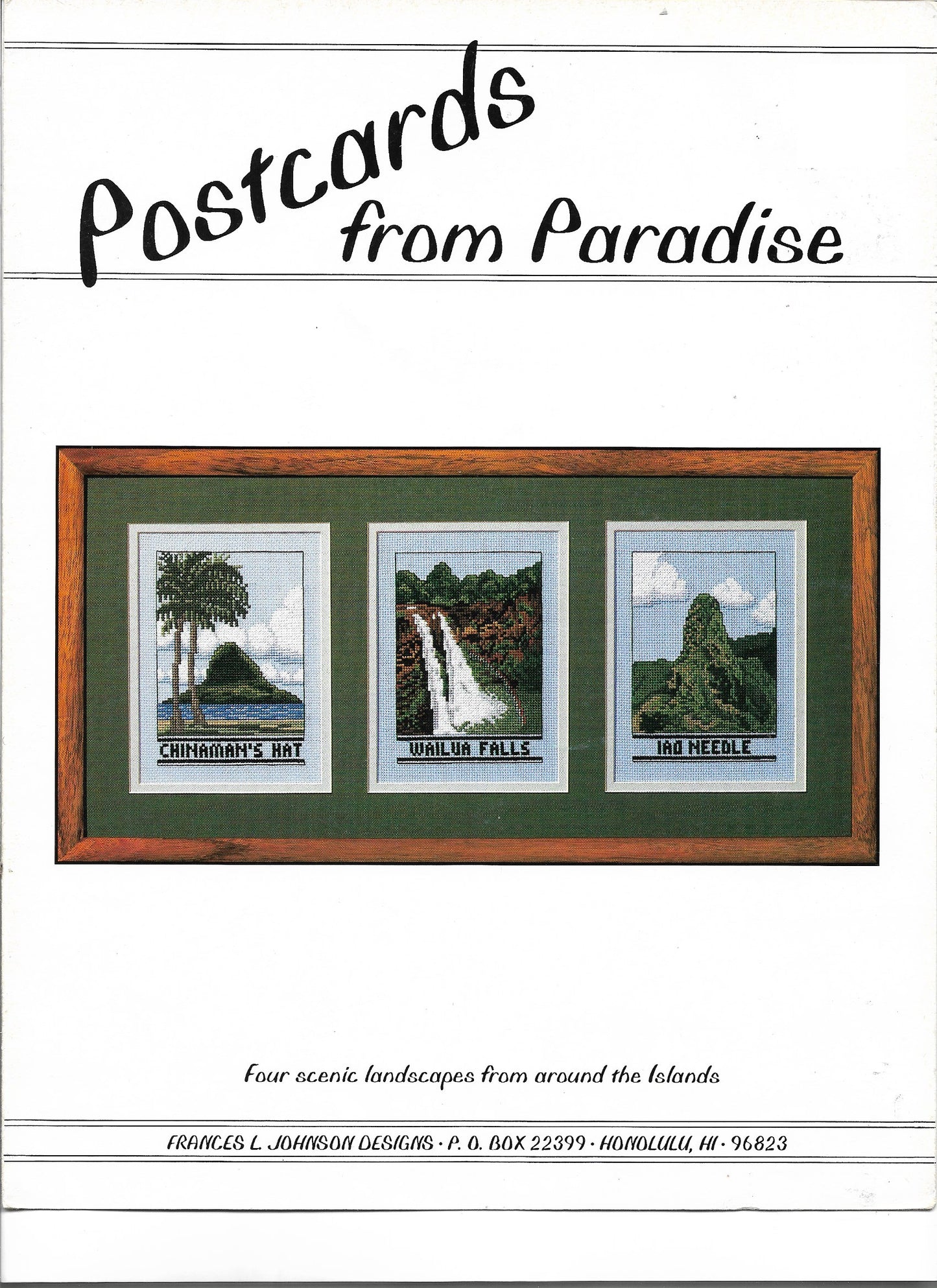 Frances L. Johnson Designs Postcards from Paradise Hawaiian cross stitch patterns