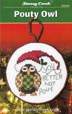 Stoney Creek Pouty Owl ORN005 christmas ornament cross stitch booklet