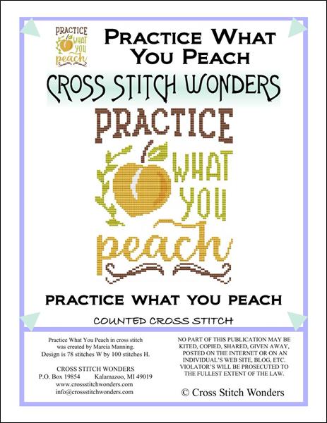 Cross Stitch Wonders Carolyn Manning Practice What You Peach Cross stitch pattern