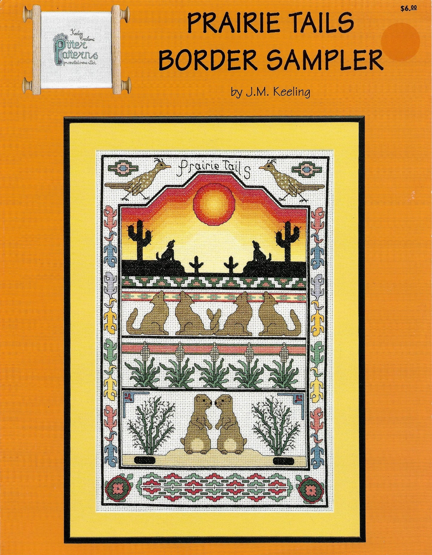 Pitter Patterns Prairie Tails Border Sampler native american cross stitch pattern