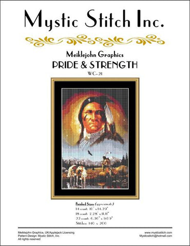 Mystic Stitch Pride and Strength native american cross stitch pattern