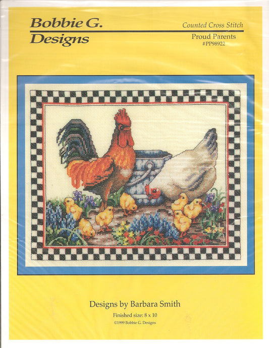 Boobie G. Proud Parents PP98922 Rooster hen chick cross stitch pattern