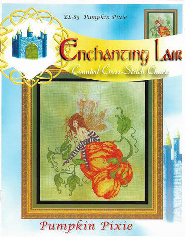 Enchanting Lair Pumpkin Pixie EL-83 fantasy cross stitch pattern