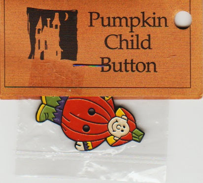 Shepherd's Bush Pumpkin Child cross stitch metal button