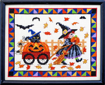 Bobbie G. Designs Pumpkin Parade Halloween cross stitch pattern