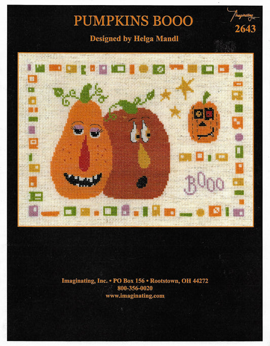 Imaginating Pumpkins Booo 2643 Halloween cross stitch pattern