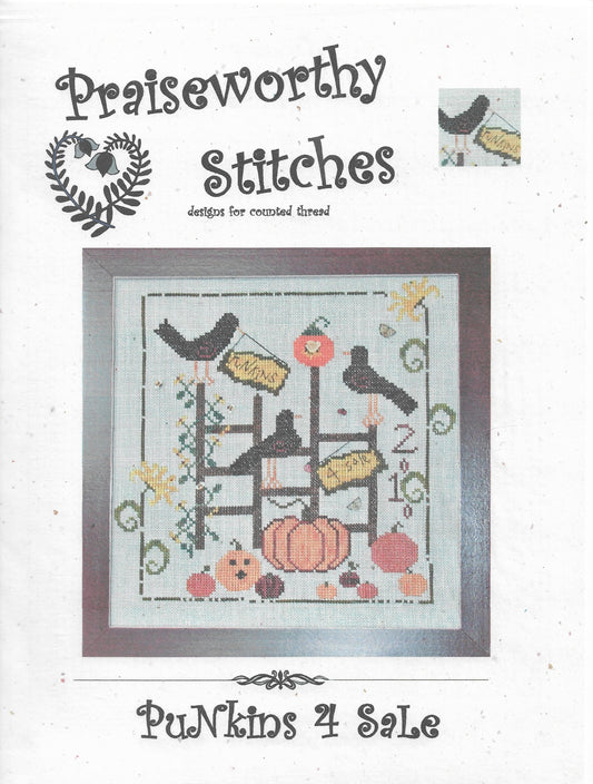 Praiseworthy Stitches PuNkins 4 Sale halloween cross stitch pattern