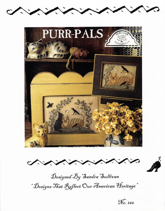 Homespun Elegance Purr-Pals 160 cat cross stitch pattern