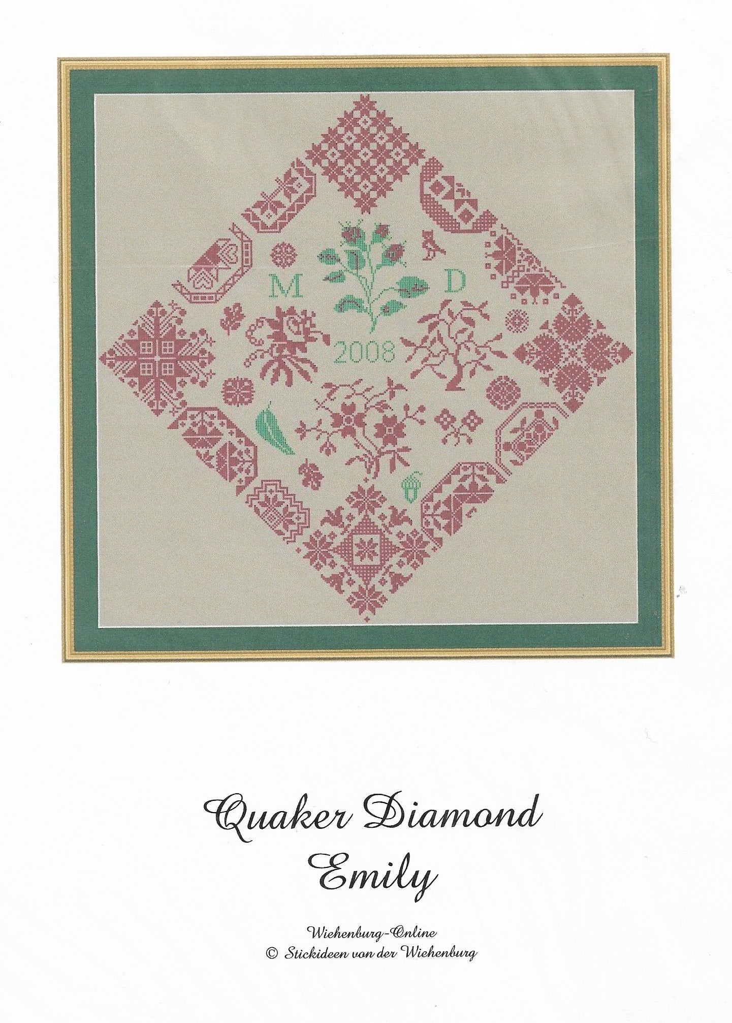 Wiehenburg Quaker Diamond Emily cross stitch pattern