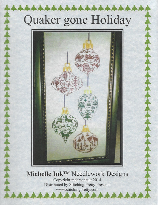 Michelle Ink Quaker gone Holiday christmas cross stitch pattern