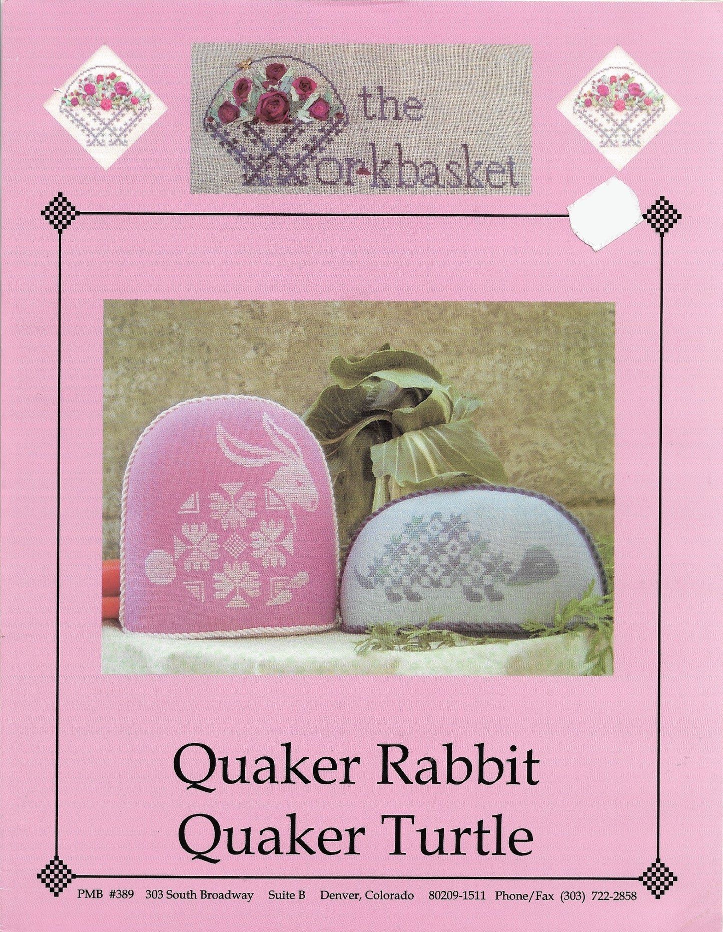 Workbasket Quaker Rabbit, Turtle cross stitch pattern