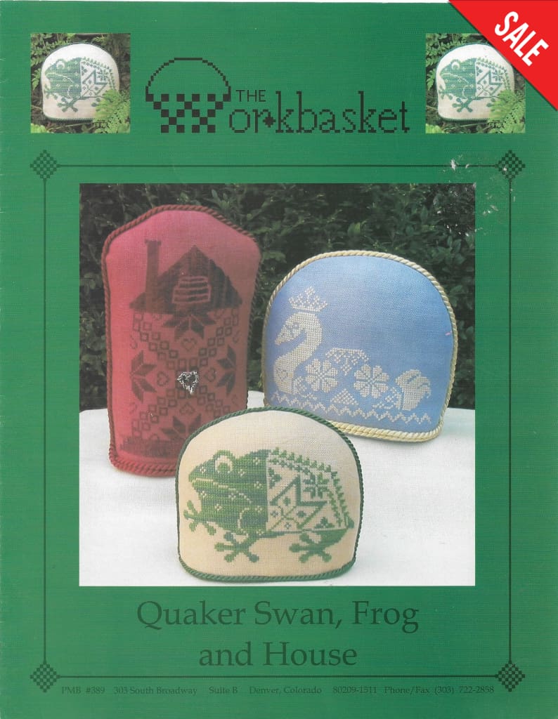 Workbasket Quaker Swan, Frog and House cross stitch pattern