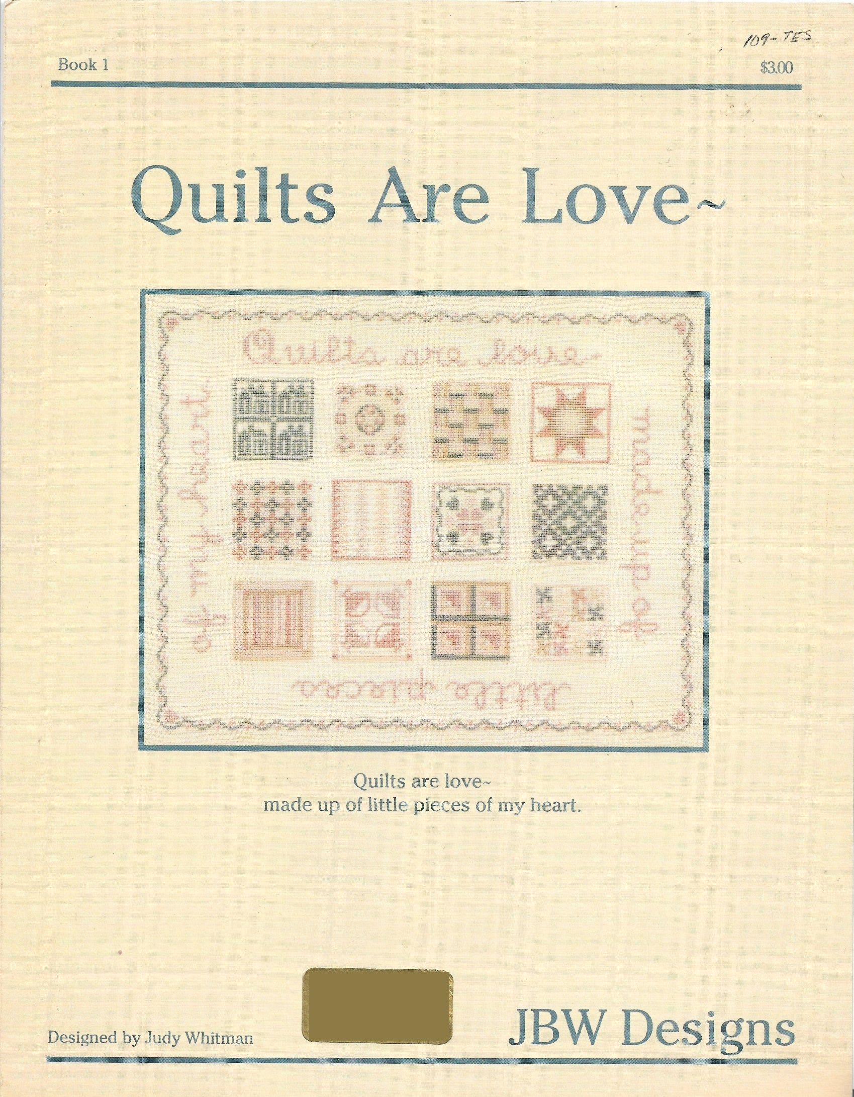 JBW Designs Quilts Are Love cross stitch pattern