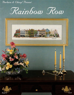 Barbara & Cheryl Rainbow Row Charleston, South carolina cross stitch pattern