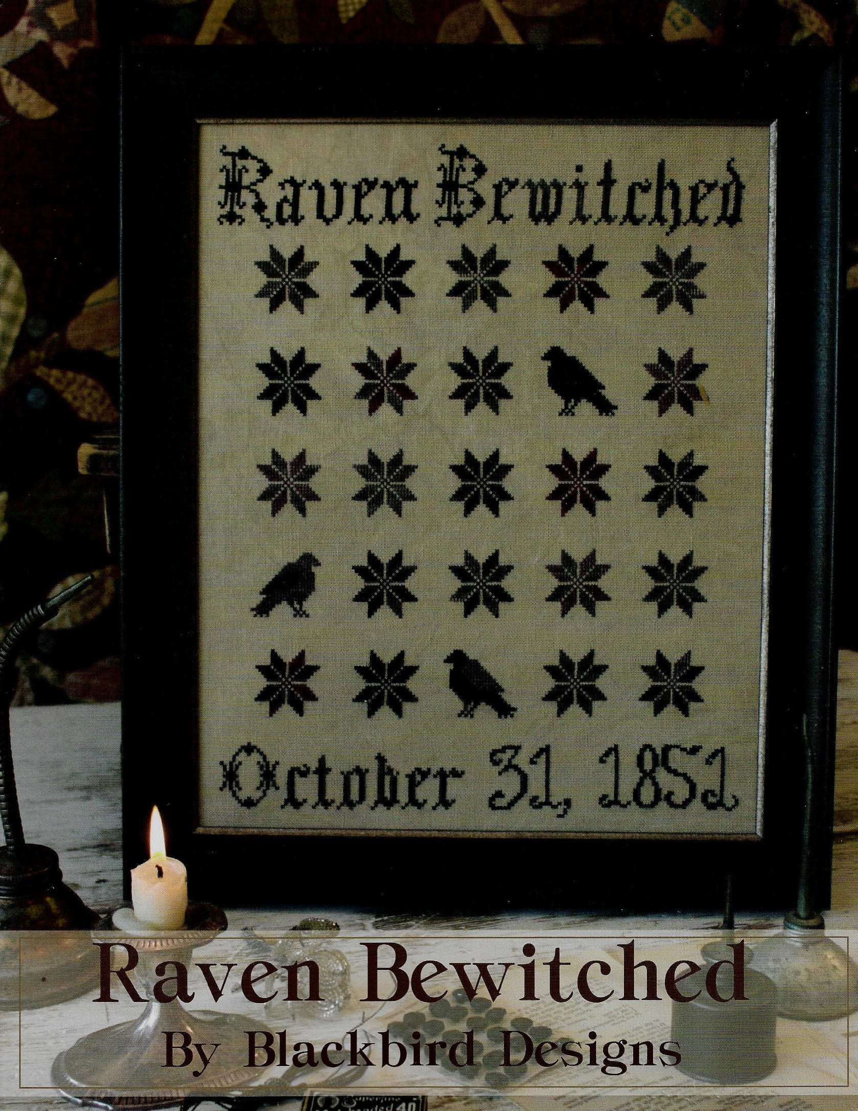 Blackbird Raven Bewitched cross stitch pattern