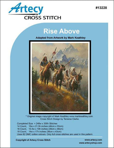 Artecy Rise Above native american warrior horse cross stitch pattern