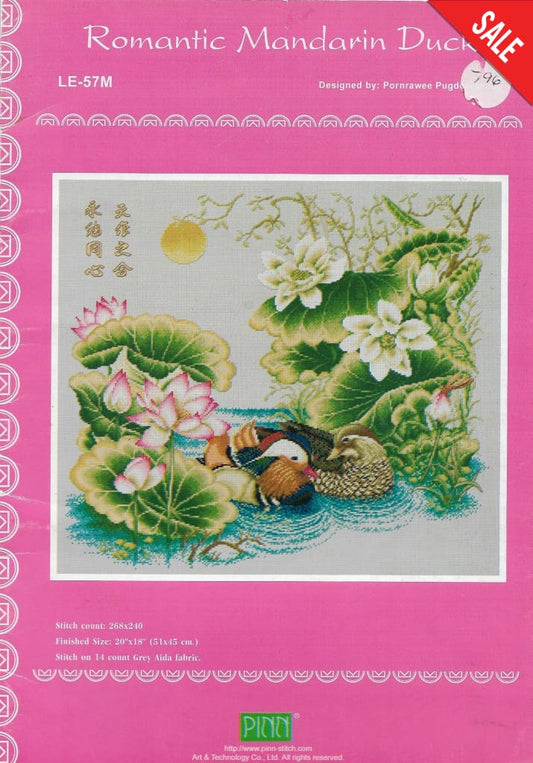 Pinn Romantic Mandarin Duck LE-57M animal cross stitch pattern