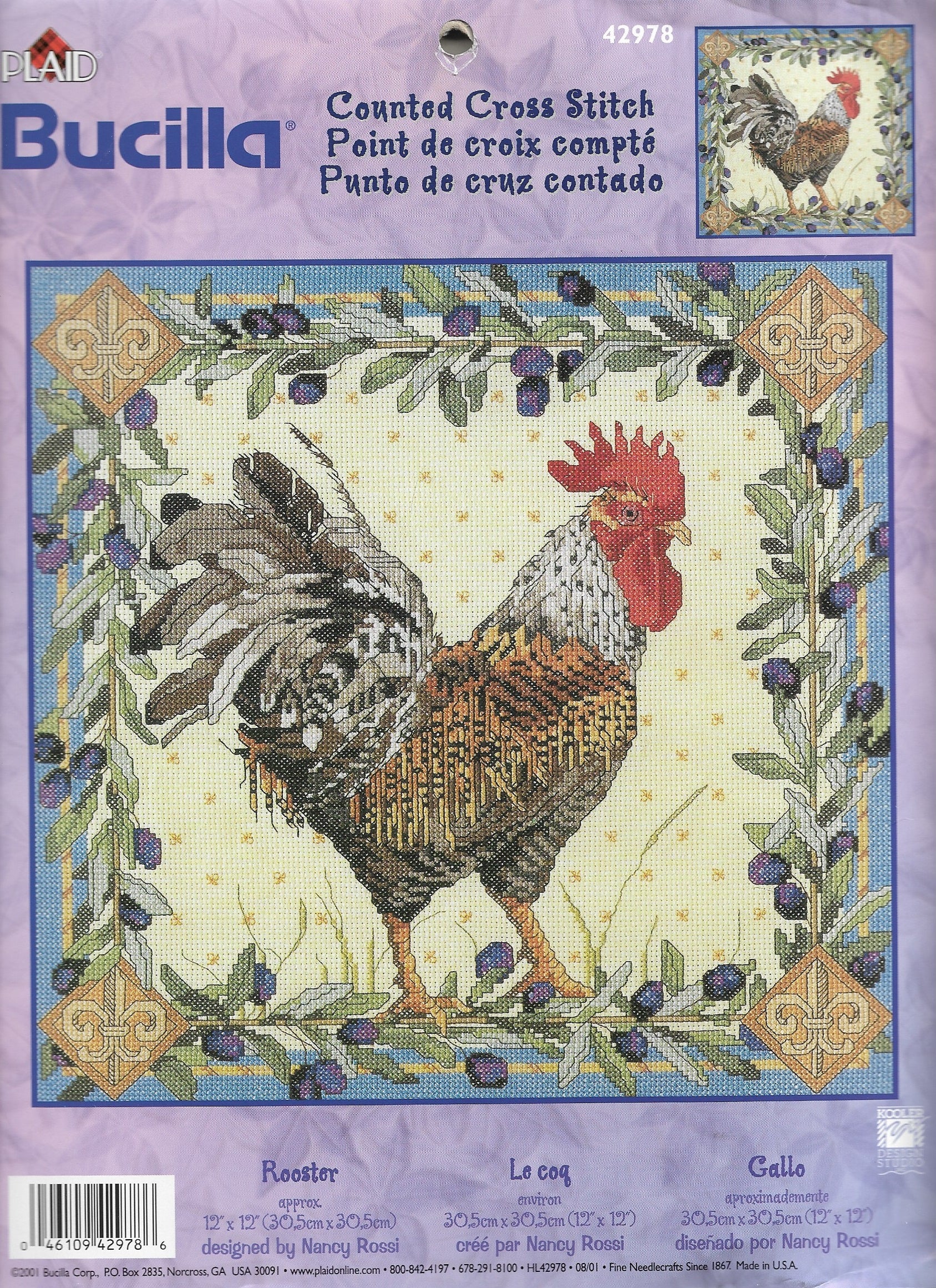 Bucilla Rooster 42978 cross stitch kit