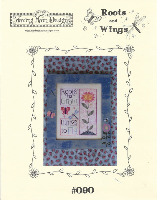 Waxing Moon Roots and Wings cross stitch pattern