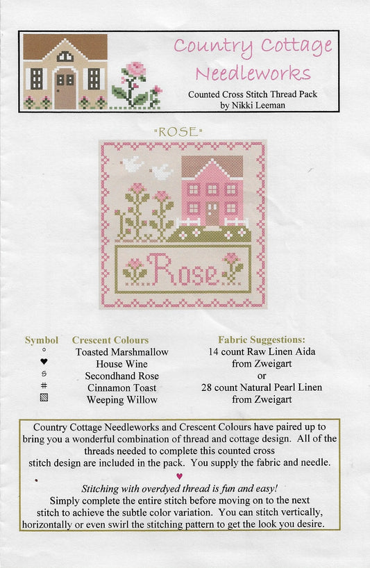 Little House Needleworks Rose cross stitch pattern