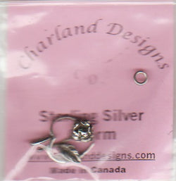 Charland Rose Heart sterling silver charm