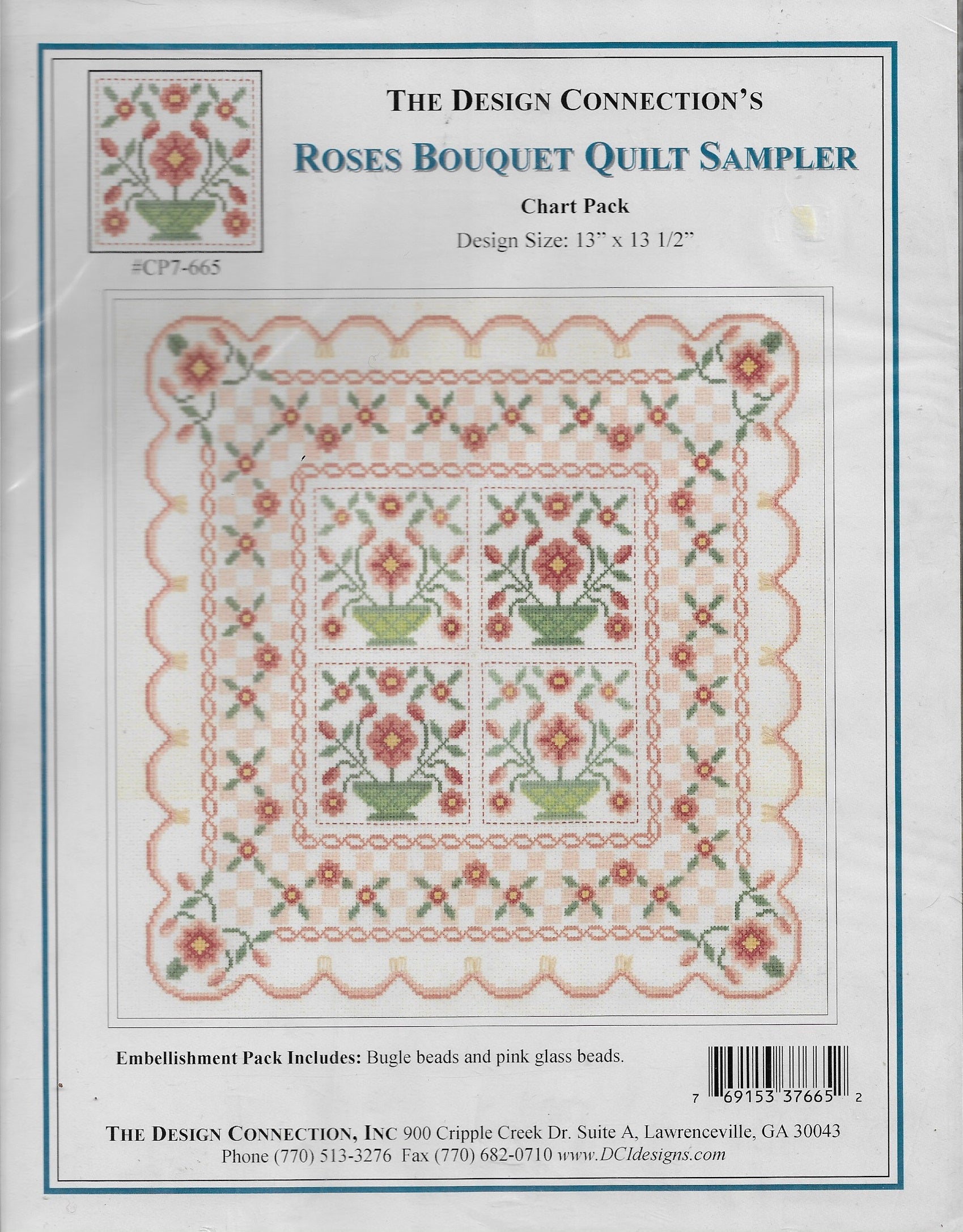 Design Connection Roses Boquet quilt sampler cross sttch pattern