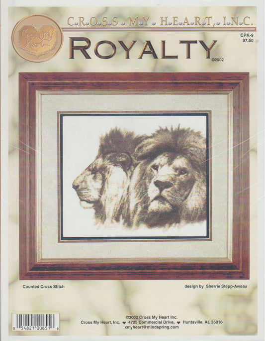 Cross My Heart Royalty CPK-9 big cat lion cross stitch pattern