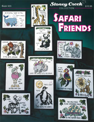 Stoney Creek Safari Friends BK503 Animal cross stitch booklet