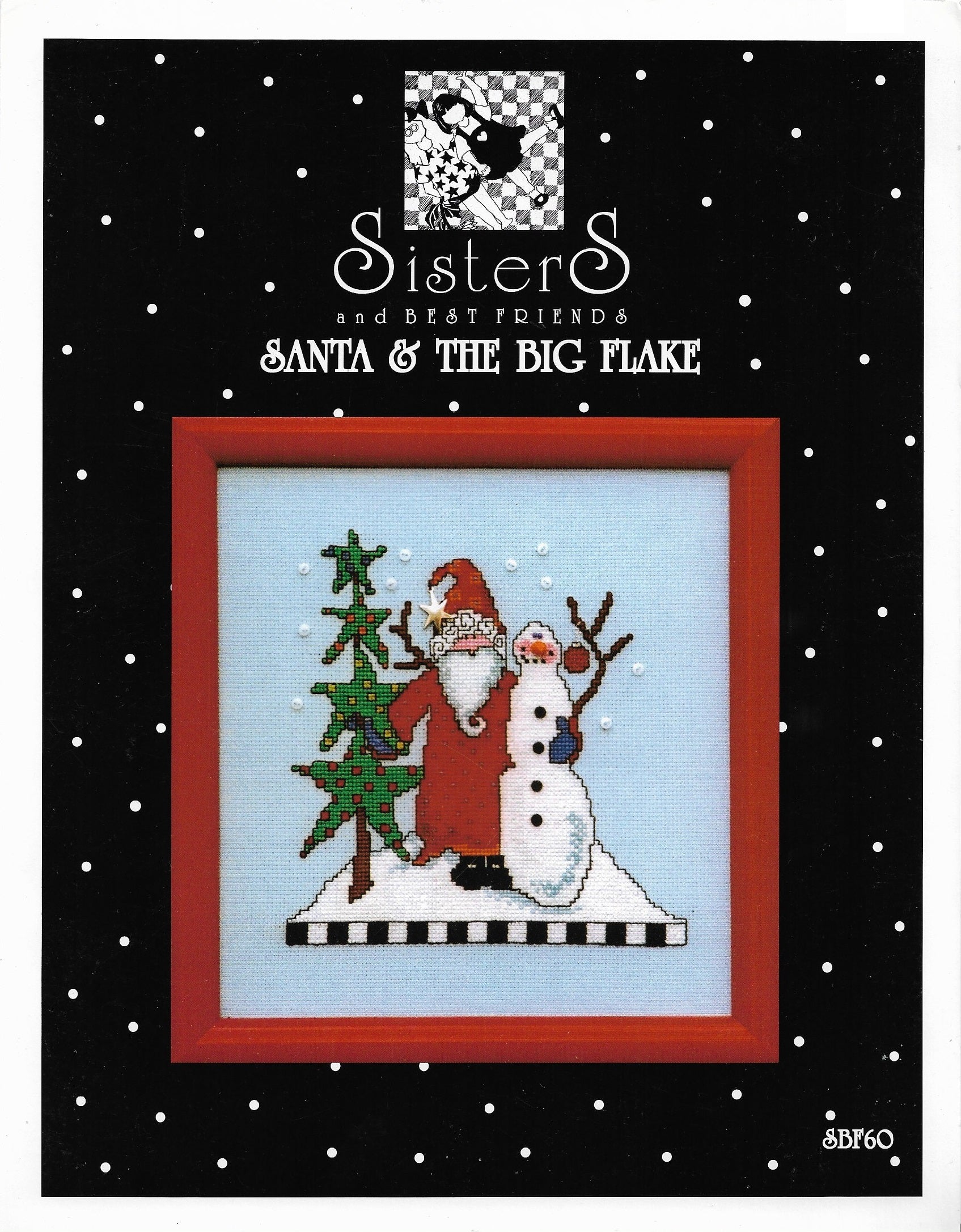 Sisters and Best Friends! Santa & The Big Flake Christmas cross stitch pattern