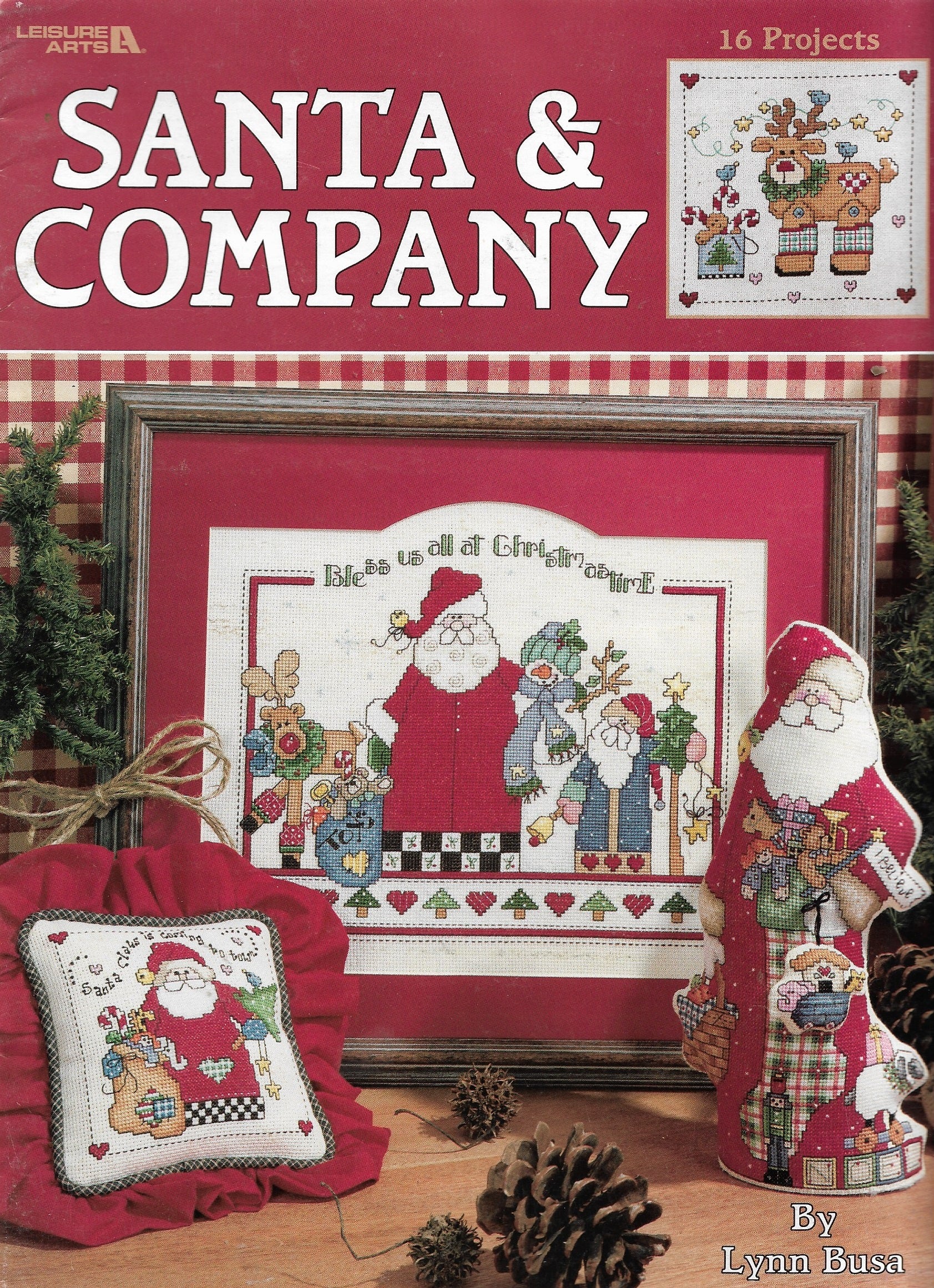 Leisure Arts Santa & Company christmas cross sticth pattern book