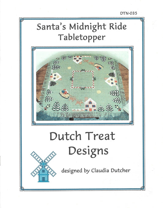 Dutch Treat Designs Santa's Midnight Ride Tabletopper christmas cross stitch pattern