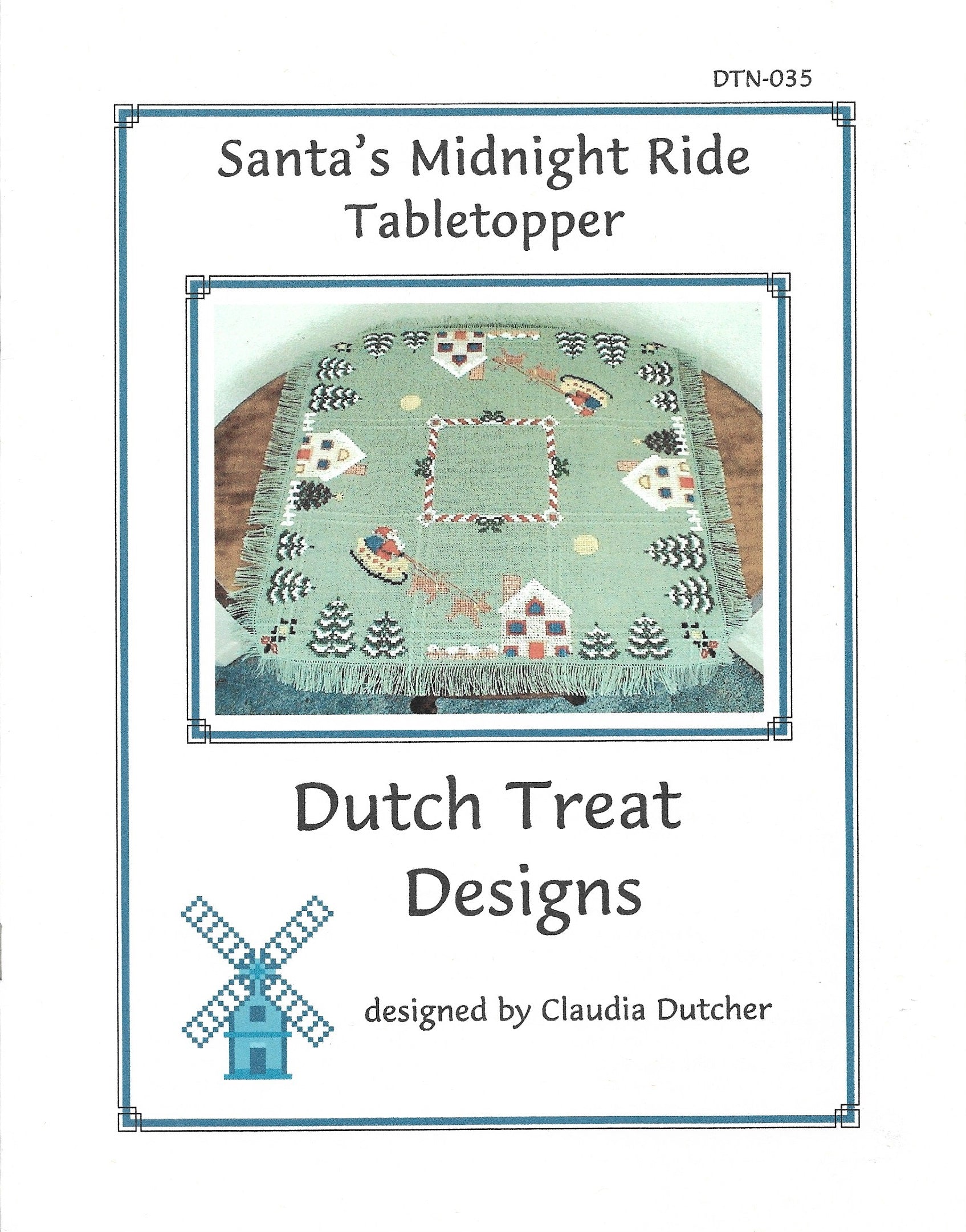 Dutch Treat Designs Santa's Midnight Ride Tabletopper christmas cross stitch pattern