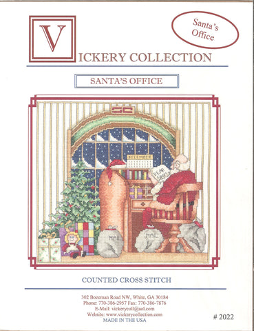 Vickery Collection Santa's Office 2022 christmas cross stitch pattern