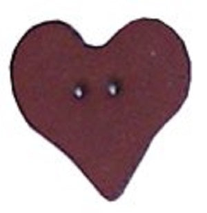 Stoney Creek Heart Plain Folk Dark Red, Small button  SB006BDS