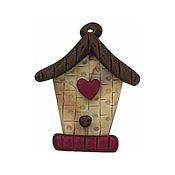 Stoney Creek Birdhouse with Heart button SB191L