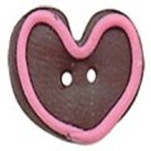 Stoney Creek Chocolate Heart with Pink Icing SB491PKSM button