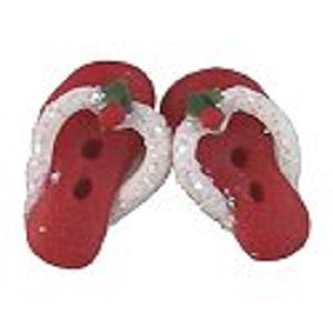 Stoney Creek Red Holly Flip Flops, Set of 2 SB510 button