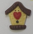 Stoney Creek Yellow Birdhouse with Heart SB522 button