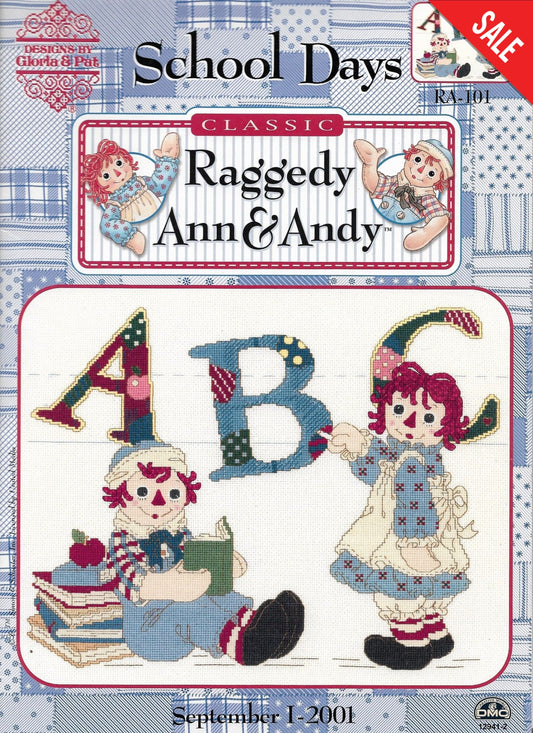 Gloria & Pat School Days Raggedy Ann & Andy RA-101 cross stitch pattern